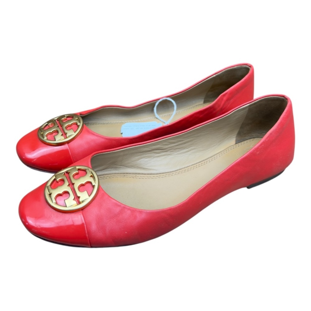 Tory Burch Red women size 8 Ballet Flats with Gold Logo